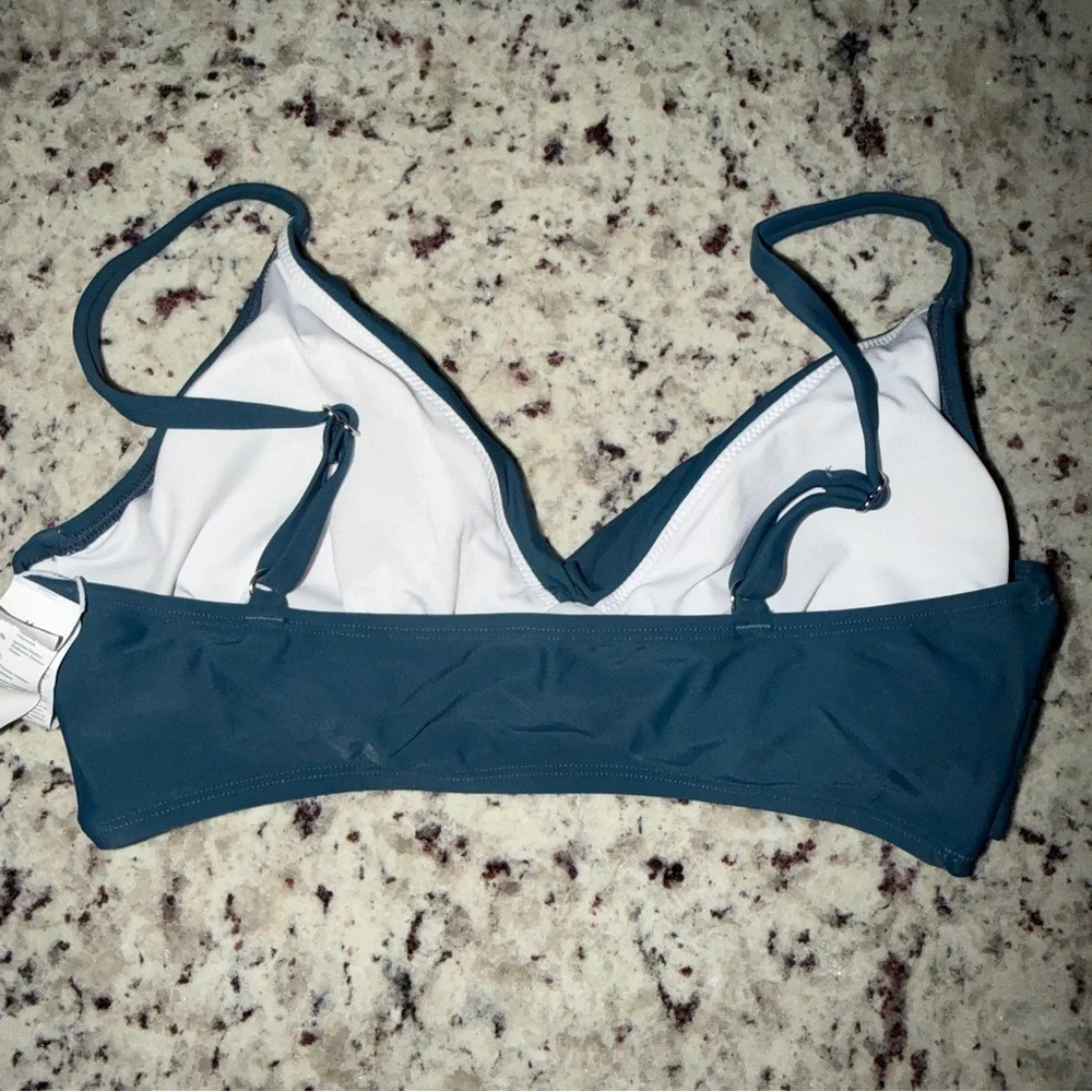 NWT Cupshe Twist Front 2 Piece Bikini Set Teal Blue Adjustable High waisted New - Picture 4 of 10